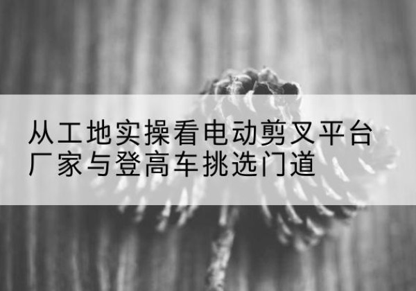 临潭电动剪叉升降平台厂家-从工地实操看电动剪叉平台厂家与登高车挑选门道